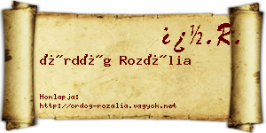 Ördög Rozália névjegykártya