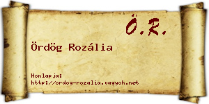 Ördög Rozália névjegykártya