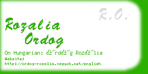 rozalia ordog business card